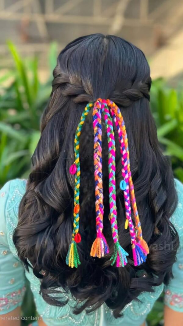 rass leela hair braids (10 inches long) with rubber bands