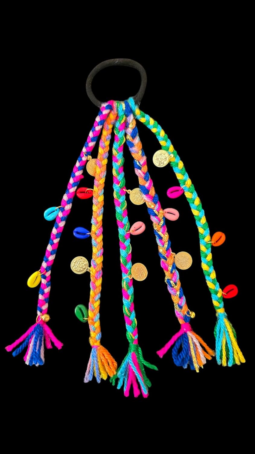 rass leela hair braids (10 inches long) with rubber bands