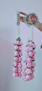 fresh pink rose floral kaleera for brides