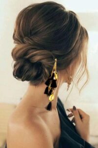 nyra handmade black & gold tassel juda pin
