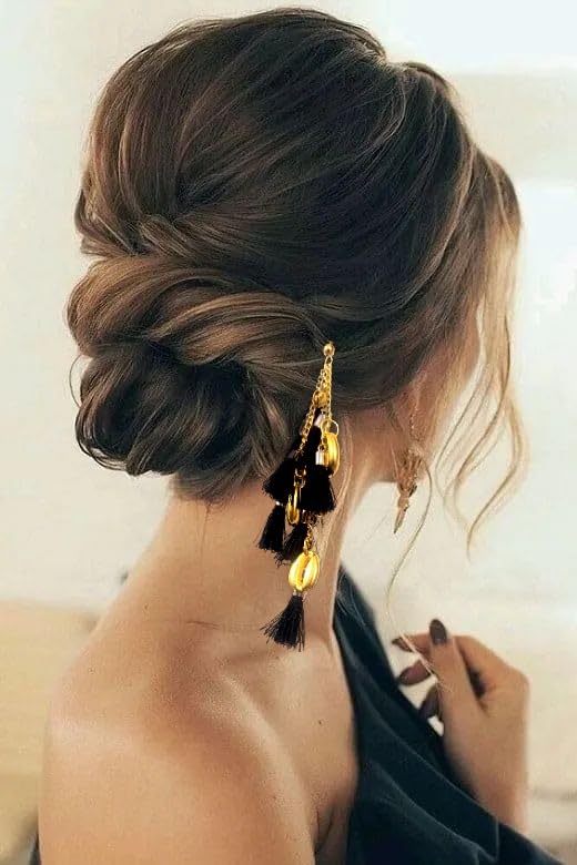 nyra handmade black & gold tassel juda pin