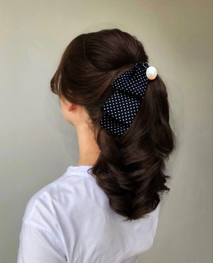 bindia polka dot butterfly ruffle frill banana clip