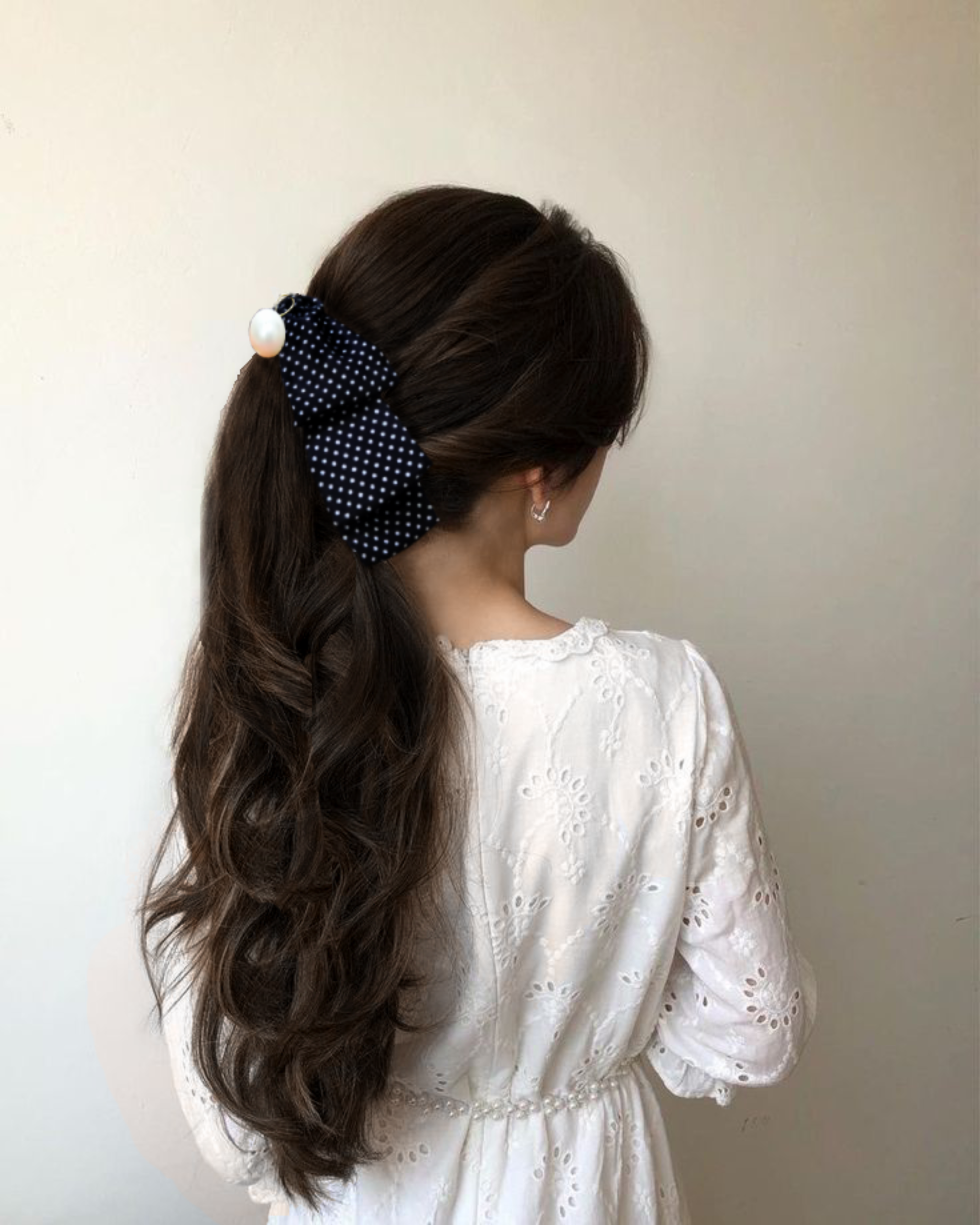 bindia polka dot butterfly ruffle frill banana clip