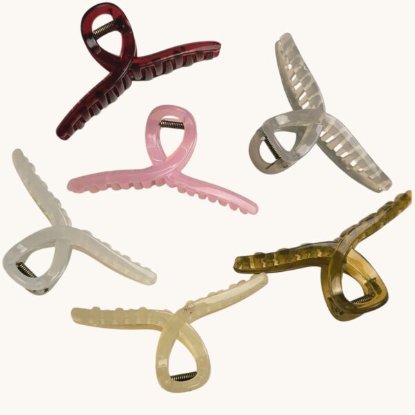 4 large cross claw clip set | non slip | strong hold | jelly clutcher clip | assorted color