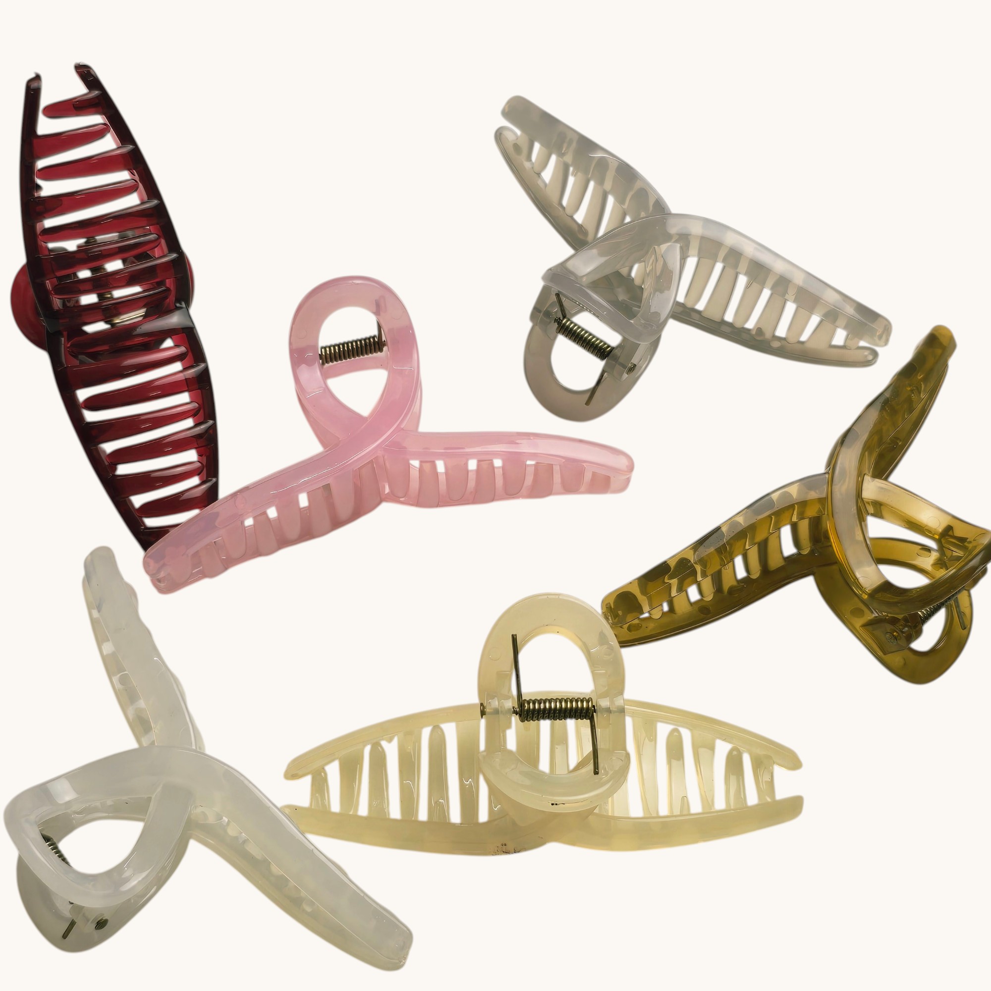 4 large cross claw clip set | non slip | strong hold | jelly clutcher clip | assorted color