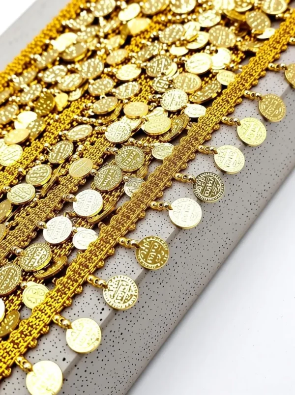 noor pearl and coin braid drape